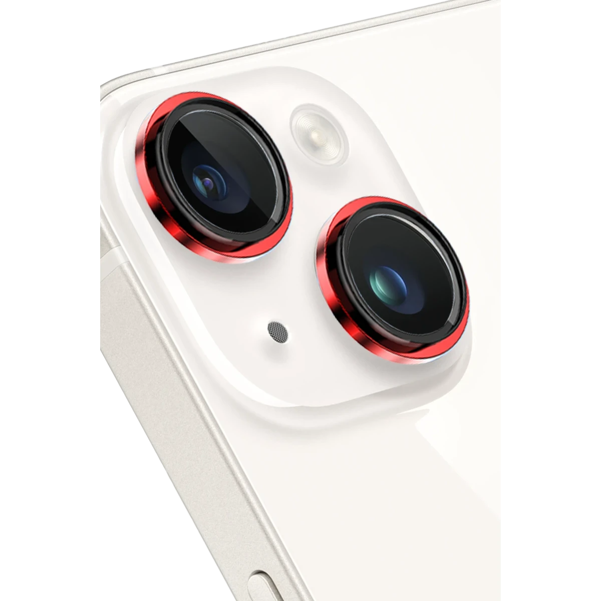 Keephone Apple iPhone 14 Capital Alüminyum AR Kamera Lens Koruyucu - Kırmızı